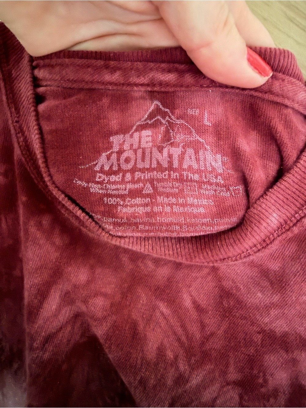 Y2K Wolf Graphic Tie Dye Tee The Mountain Naturecore Oversized - Picture 4 of 7